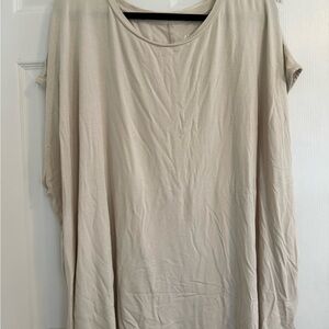 Ava & Viv Light Beige Short Sleeve Top -3X